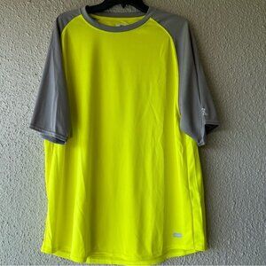 Russell Athletic Dri-Power Sports men’s T-Shirt Gray and Neon Yellow XL